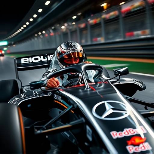 Lewis Hamilton guida la sua Mercedes durante una gara di Formula 1